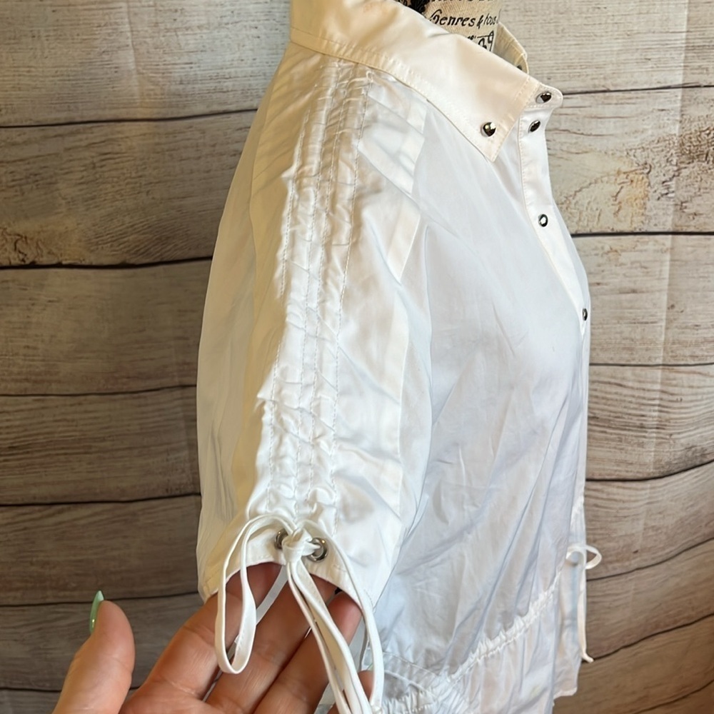 Jason Wu Gray Top Short Sleeves Drawstring Half B… - image 7